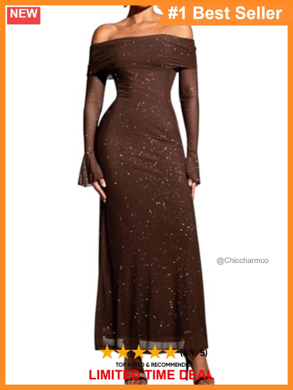 Off Shoulder Long Sleeve Bodycon Maxi Formal Wedding Guest Dress